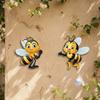 2Pcs Sun Resistant Garden Bee Hanging Plaque 2D Flat Outdoor Bee Art Hanging  Courtyard Outdoor