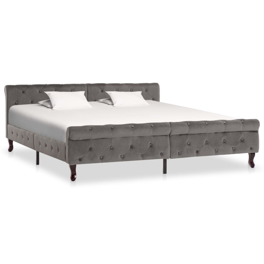 Grey Velvet Bed Frame 180 x 200 cm