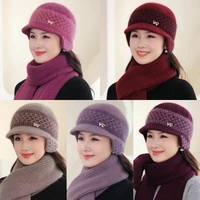 Зимняя шапка для пожилых людей, вязаная, повседневная, теплая, шерстяная шапка