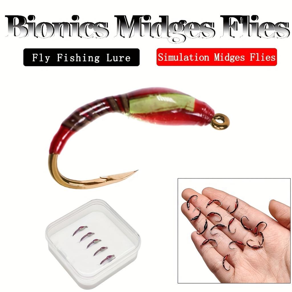 5/10Pcs Realistic Fly Fishing Bait Chironomid Midge Pupa Nymph Trout Flies Fly Fishing Hook Artificial Caddis Larva Lures