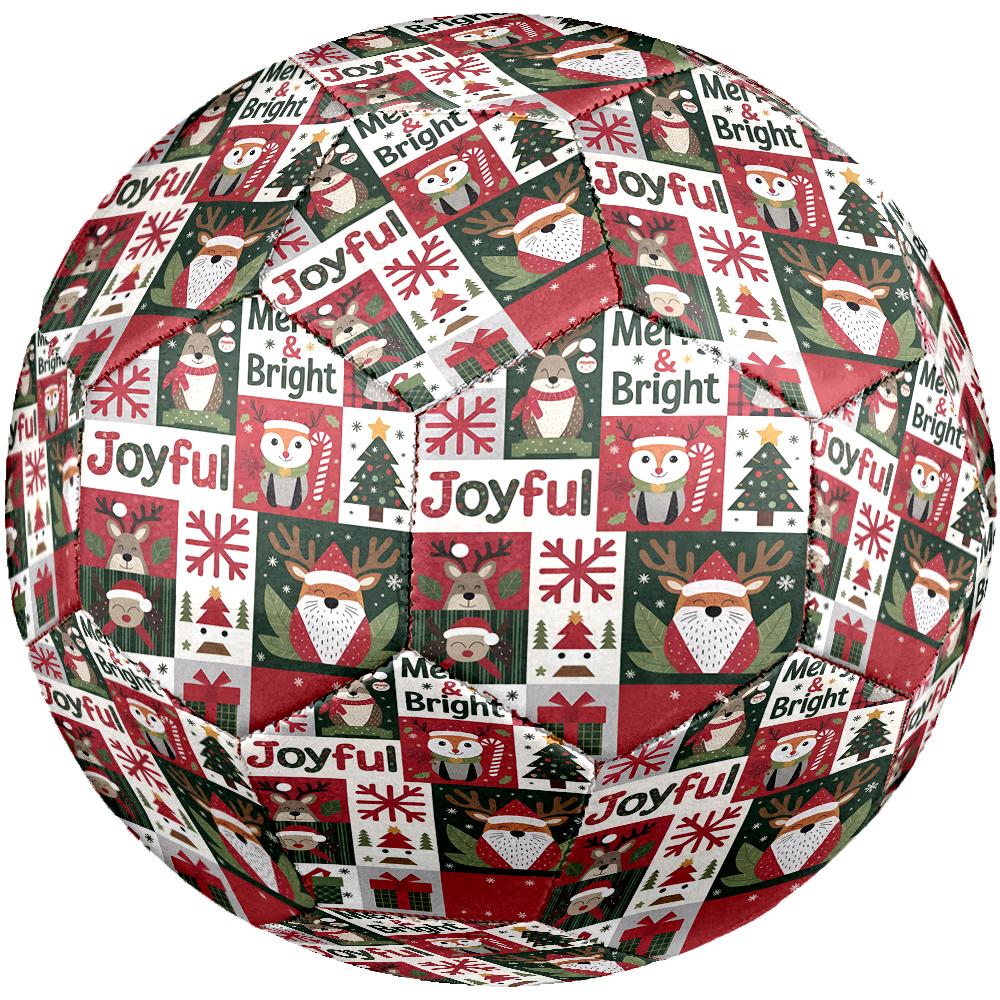 Christmas Theme Size 5 Soccer Ball, Suitable for Both Indoor and Outdoor Matches, a Gift Suitable for Everyone.