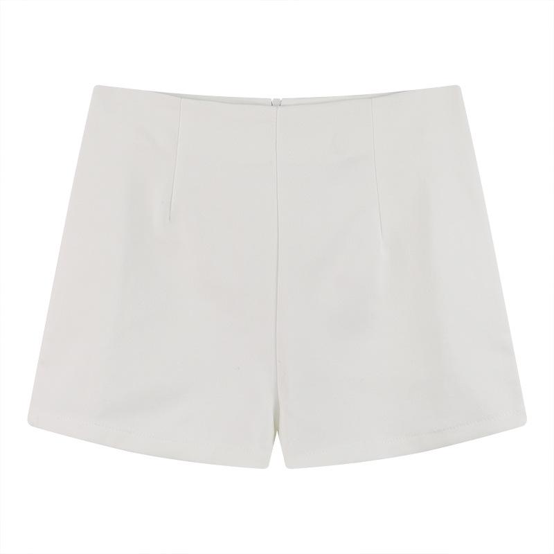 Женские шорты А-силуэта с высокой талией черного цвета - Лето 2024 Стройнящий пикантный стиль