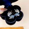 Серебряные кристальные серьги-гвоздики в виде рыбок простой холодный стиль серьги индивидуальный дизайн серег sense нишевые оптом