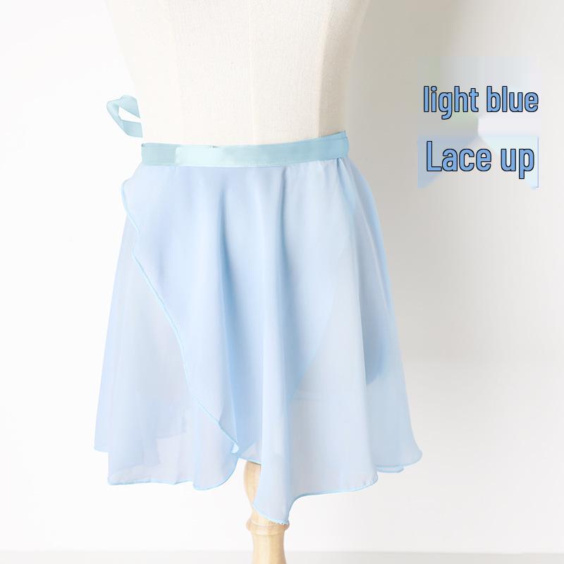 Взрослая шифоновая сетчатая балетная юбка - средней длины, большой клёш, цельная на завязках