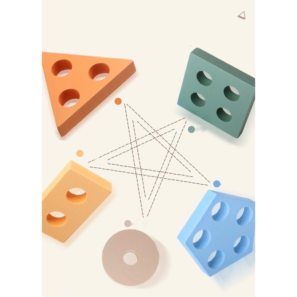 Игрушки Монтессори для мальчиков и девочек 3-6 лет - Деревянные сортировочные и штабелируемые игрушки для малышей