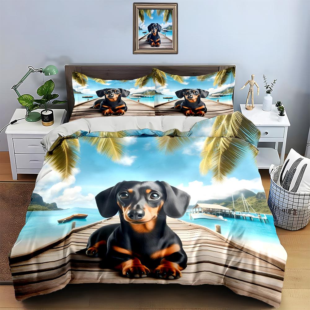 Tropical dock scene Bedding Duvet cover sets Duvet covers Pillowcases gifts (1 * Duvet Cover 2 * Pillowcases, without duvet insert)