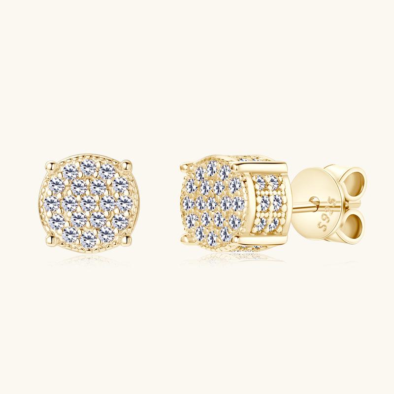 New Hip Hop Stud Earrings for Women Man High-grade Trendy Jewellery S925 Sterling Silver Vvs Gra Certificate Moissanite