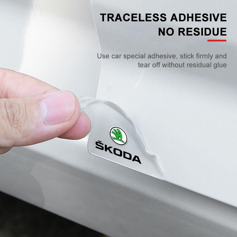 2 шт. Накладки на углы дверей автомобиля Защитная наклейка от царапин Стайлинг для Skoda SCALA Superb Octavia 2 3 A4 A5 Fabia Kamiq Kapoq Kodiaq Rapid