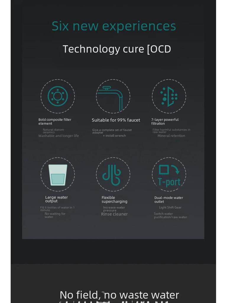 Очиститель воды для кухонного крана Фильтр для дехлорирования и защиты от брызг