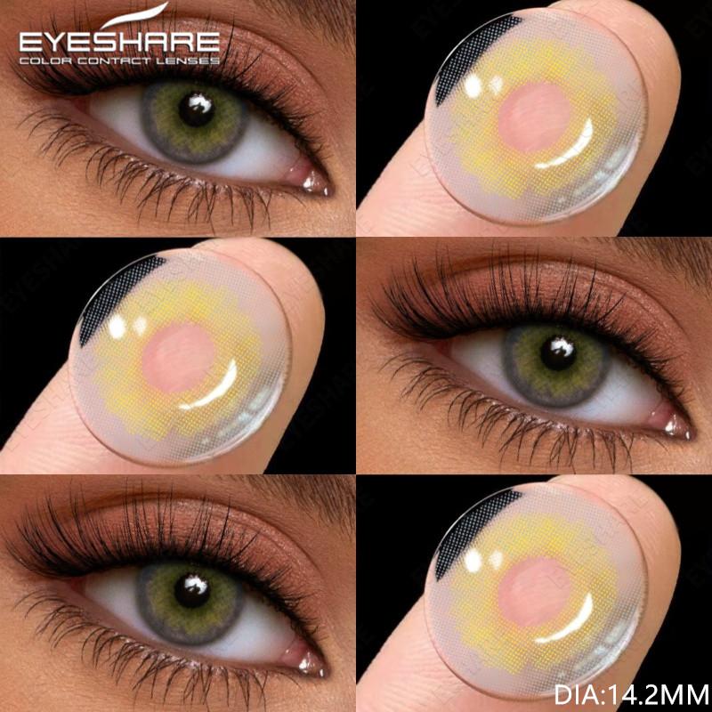 Eyeshare 1Pair Colored Contact Lenses for Eyes ESTONIA Gray Pupils Brown Color Lens Blue Eye Contacts Yearly Cosmetics