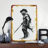 Spartan Warrior Pencil Sketch Printed Poster Customized Wall Art Retro Vintage Metal Tin Signs for Man Cave Home Decorations