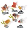 Nekogamiyama Goldfish Ornamental Fish Miniature Figures, Set of 6, Miniature Ornaments, Interior Decor, Collector's Model, Model A