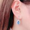 Luxury Female Party Earrings with Brilliant Blue Crystal Jewelry Gorgeous Anniversary Gift Delicate Accessories for Women