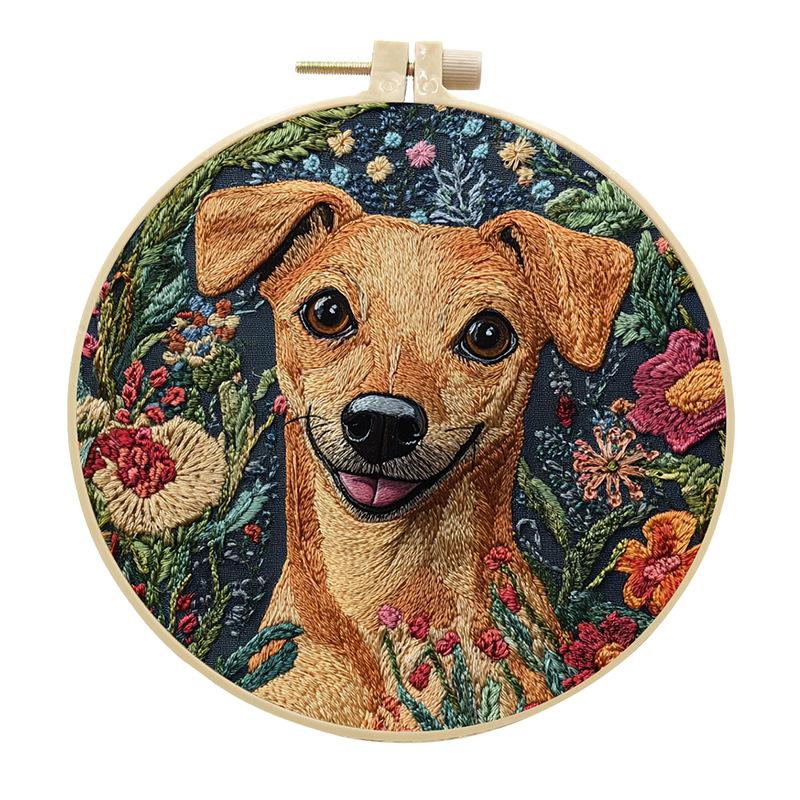 1 шт. Милый набор для вышивания с рисунком собаки, сделай сам, из ткани, для рукоделия, с инструментами
