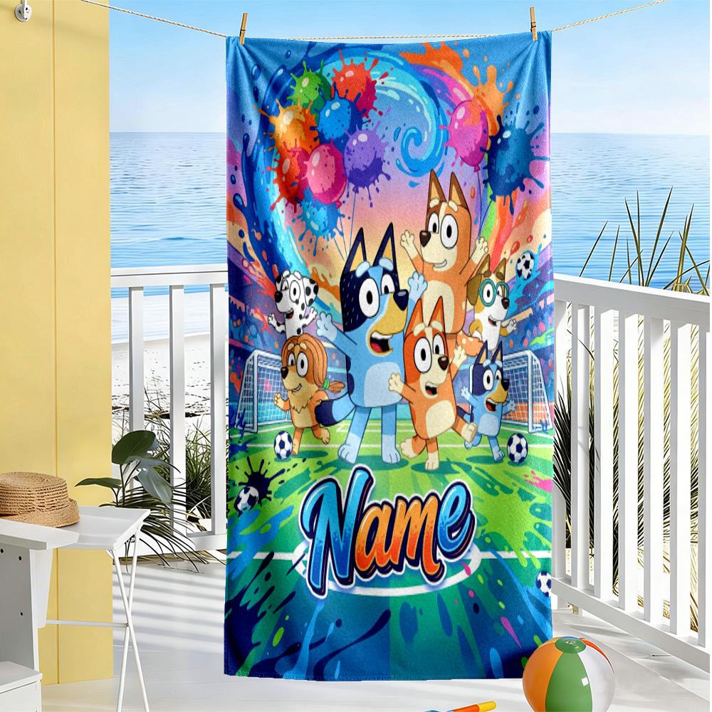 Winter Sports Celebration Personalized Text Beach Towel High Absorbency & Quick-Dry Perfect for Traveling Yoga Camping and Swimming