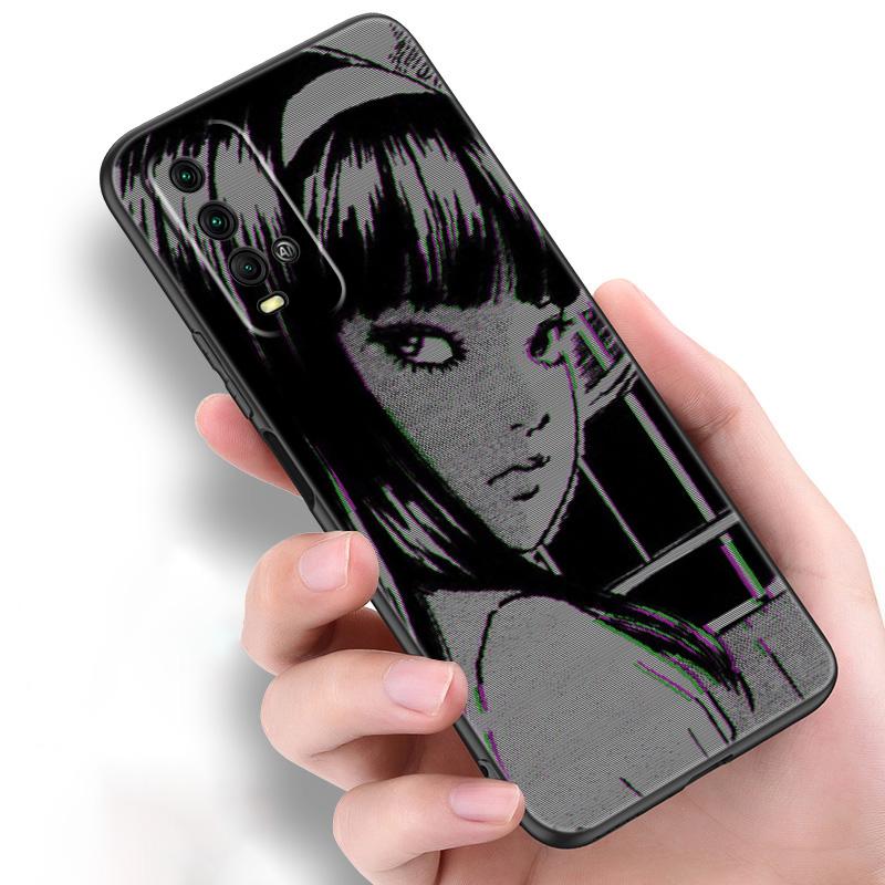 Аниме Junji Ito футболки ужасов силиконовый чехол для телефона для Xiaomi Redmi Note 11 10 9 8 Pro 11T 10T 10S 9S 8T 9 9A 9C 9T черный чехол