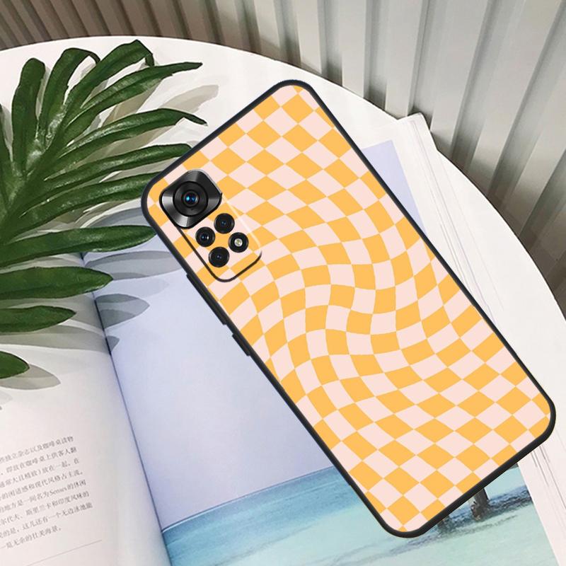 Проверьте оранжево-зеленый моховый твист Funda Для Xiaomi Redmi Note 13 10 11 12 14 15 Pro Plus Чехол Для Redmi 15C 12C 13C 14C 10C 15