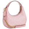 Coach Мини сумка-хобо с цепочкой из фирменного канваса, розовая, для женщин, для повседневного использования