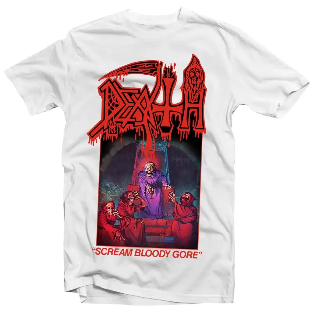 Смешная футболка с принтом Death Metal для мужчин и женщин, летняя хлопковая футболка с логотипом группы, короткий рукав, женская одежда