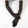 1 Pair Women Prom Arm Sleeves See-through Mesh Rhinestone Decor Ultra Thin Fingerless Performances