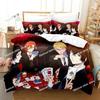 Аниме 3D Bungo Stray Dogs Комплект постельного белья Печатный комплект постельного белья Пододеяльник Простыня Наволочка Постель Мягкое покрывало Размер: Полный, Queen, King