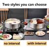 Chinese Hot Pot 304 Stainless Steel Induction Cooker Gas Stove Compatibl Kitchen Cookware Soup Cooking Pot Twin Divided