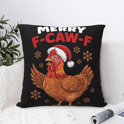 Pillow Case Merry FCawF Funny Christmas Santa Chicken Soft Pillow Cover Vintage Cushion Cover Pillowcases For Home Decorative