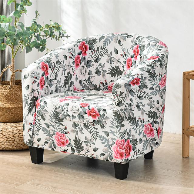 Чехол на кресло для ванны с цветочным рисунком, чехол для одноместного дивана из спандекса, Чехлы для дивана в богемном стиле, эластичные чехлы для отеля, гостиной