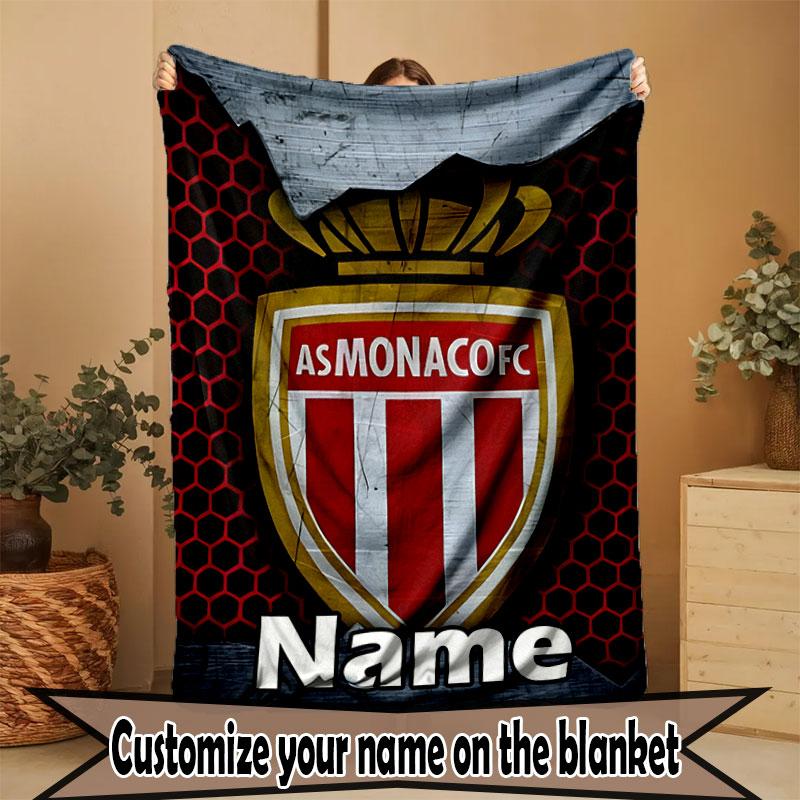 Custom Name Personalized AS Monaco Print Blanket, Home Decor, Bedroom, Sofa, Camping, Couch, Gifts for Birthday Christmas