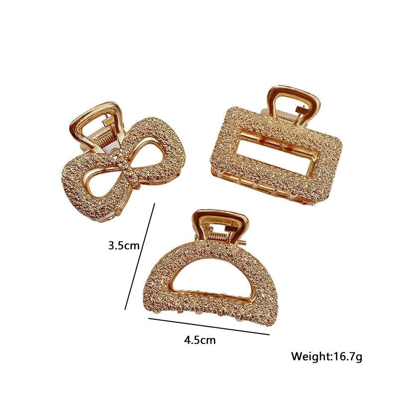 Модные простые геометрические заколки для волос с когтями для женщин и девочек, металлические заколки для волос в форме краба, полые заколки для волос, аксессуары для волос, головные уборы