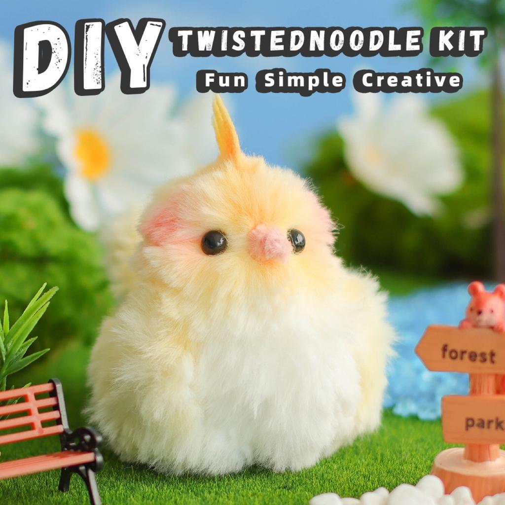 Cute Animals Plush Pipe Cleaners for Bird Materials Kit Doll Material Set for Creative DIY Birthday Gifts Mini Pet Decoration