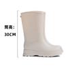 Новые высокие резиновые сапоги женские нескользящие водонепроницаемые сапоги средней высоты на флисе теплые резиновые сапоги на супертолстой подошве высокие резиновые сапоги женские