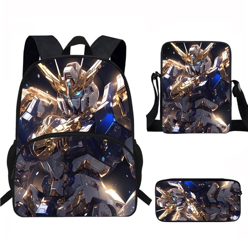 Kids School Backpack Set With Printed Cartoon Design - Lightweight Ergonomic Dual-Shoulder Bag Pencil Case Crossbody