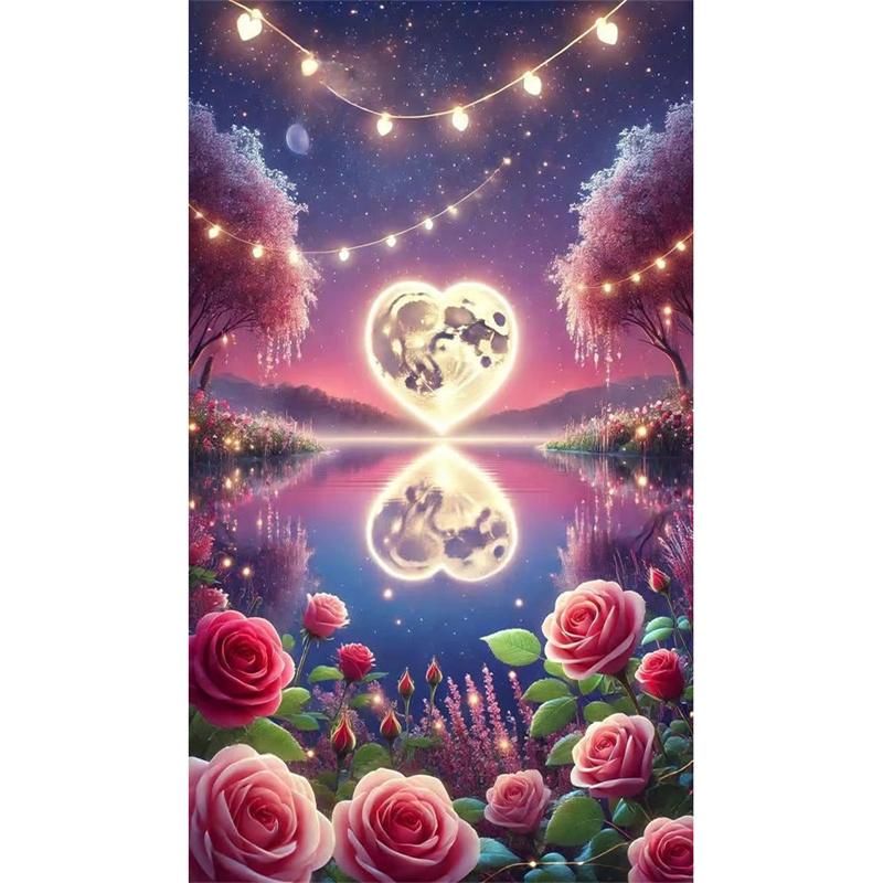 Алмазная картина Пейзаж Вышивка крестом Любовь Бабочка DIY 5D Вышивка Алмазная мозаика Большое искусство Украшение для дома