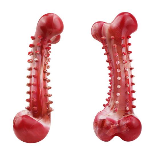 Игрушка-жевалка из натурального каучука для собак, кость для чистки зубов со вкусом говядины, облегчение при прорезывании зубов, безопасная игрушка для собак крупных пород