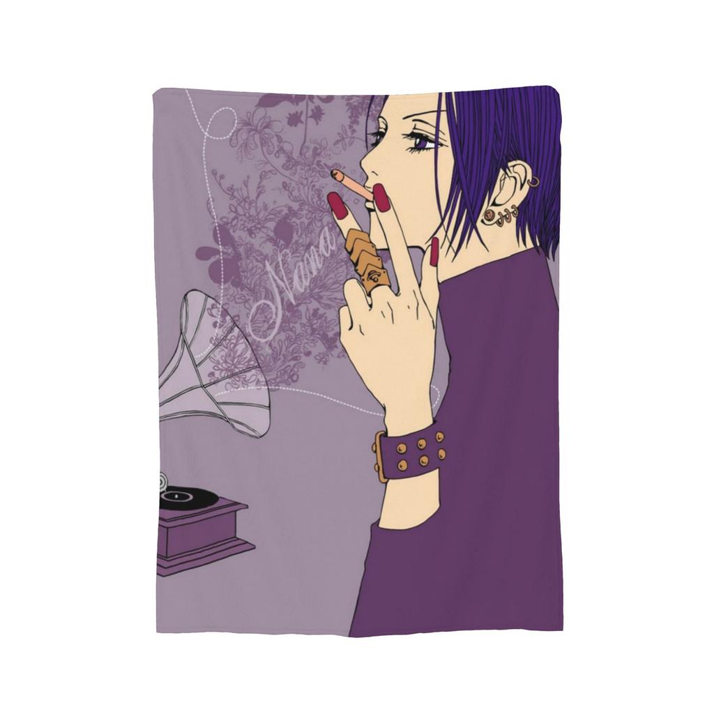 Nana Anime Manga Blankets Coral Fleece Plush Printed Breathable Ultra-Soft Throw Blanket for Home Outdoor Rug Piece