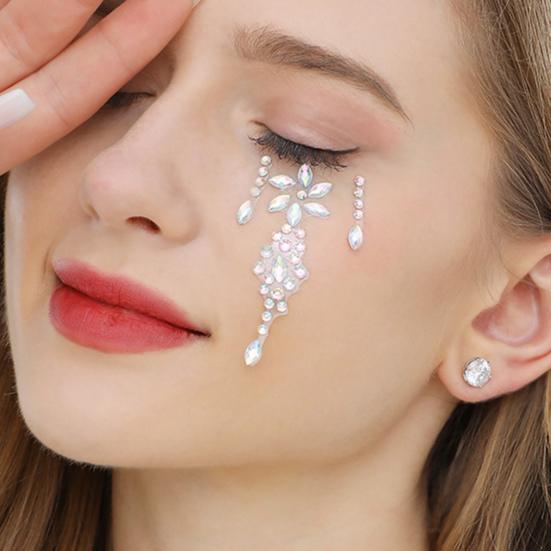 Наклейки на лицо и глаза для женщин, самоклеящиеся стразы, макияж, татуировки, наклейки для ногтей для украшения вечеринки на Хэллоуин