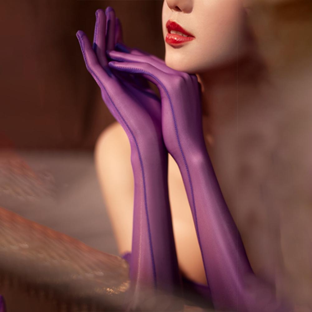 Finger Pantyhose Gloves Glossy Long Sheer Tight Stocking
