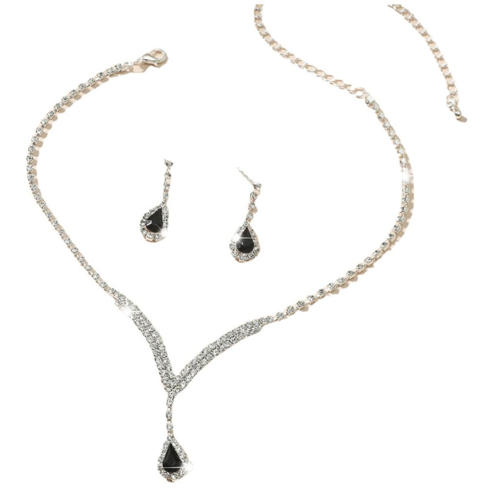 Изысканные женские серьги-капли в корейском стиле, серьги с кристаллами, свадебный комплект украшений