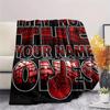 1PC Ink Motto Custom Name Patterned Flannel Blanket Suitable For All Seasons For Home Decor Warmth And Comfort Gifts Holiday Present