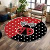 Ladybug Polka Dot Carpet Design Print Round Rug, Living Room, Bedroom, Playroom Carpet, Non Slip Floor Mat, Gift