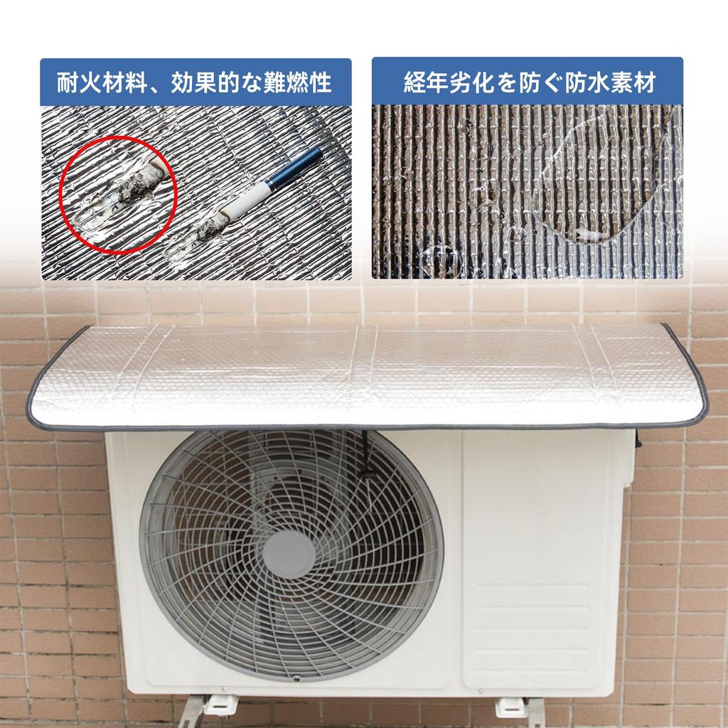 Solxion Air Conditioner Outdoor Unit Aluminum 95 x 46 Heat Protects against and Energy UV Easy 1 Sheet Cover, Sunshade, Large, Approx. cm, Heavy-Duty