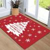 1Pcs Anti Fatigue Kitchen Rugs Red Christmas Tree Print Waterproof Non-Slip Thick Cushioned Kitchen Mat Heavy Duty Comfort Standing Mat for Kitchen