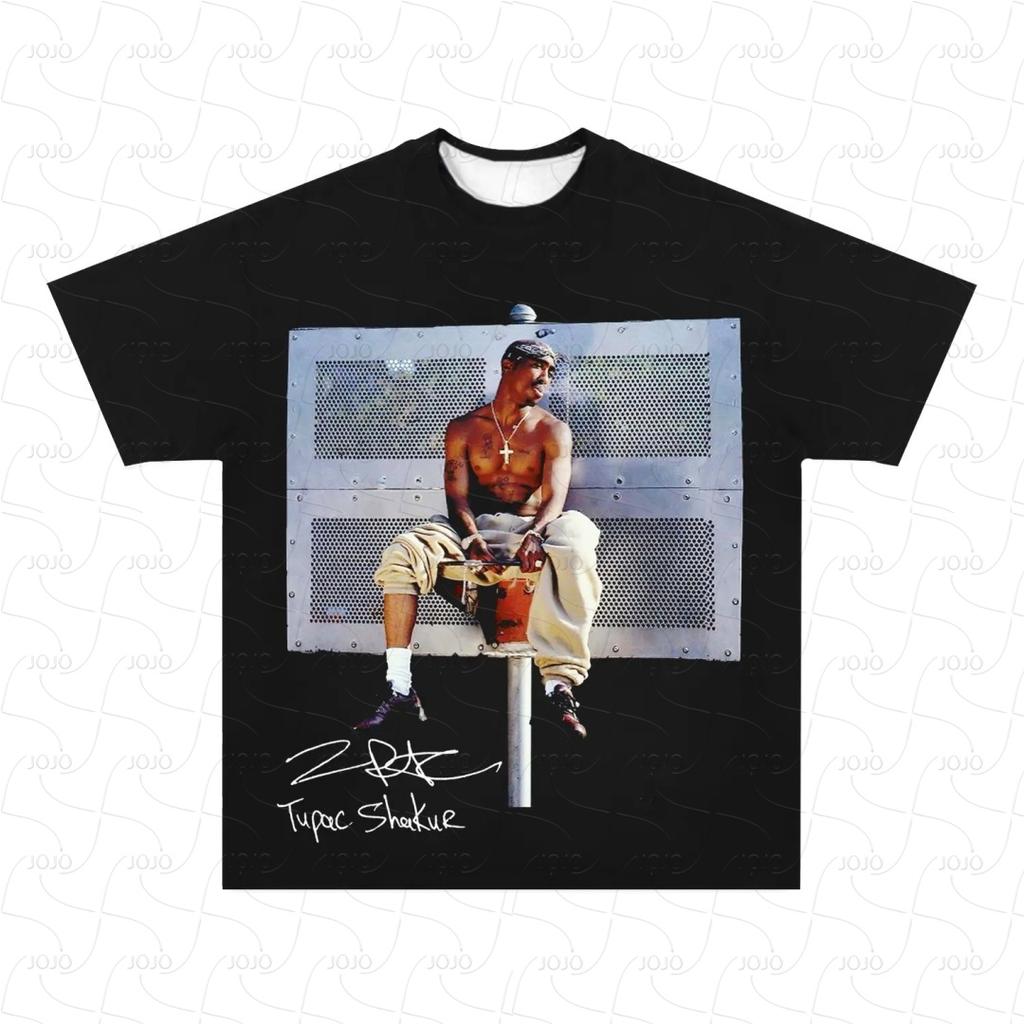 Rapper 2PAC Retro Graphic T Shirt Men's Hip Hop Clothing T-Shirts Y2k Unisex Fashion Oversized Ghetto Gangster Tupac Top