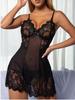 European & American Sexy Lingerie: Women's See-Through Mesh Suspender Nightdress Pajamas W637