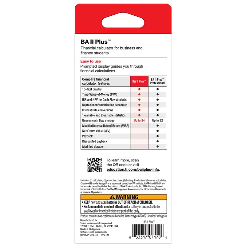 boonnapa shop Texas Instruments BA II Plus Financial Calculator [Imported]