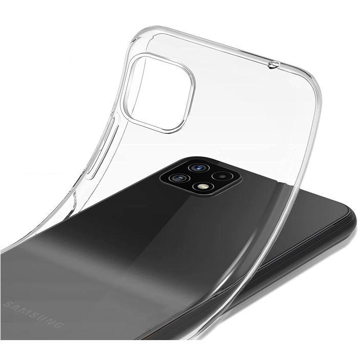 Coque et tour de cou pour Samsung Galaxy A22 5G - TPU Souple Transparent Cordon Noir réglable Phonillico®