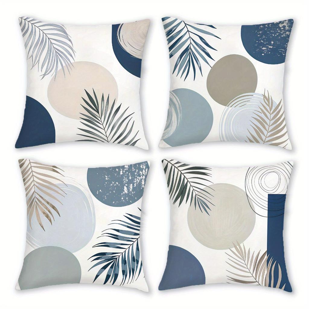pcs Bohemian Palm Leaf Doublesided Printed pillow cover Short plush Suitable living rooms bedrooms sofas throw cushion cover