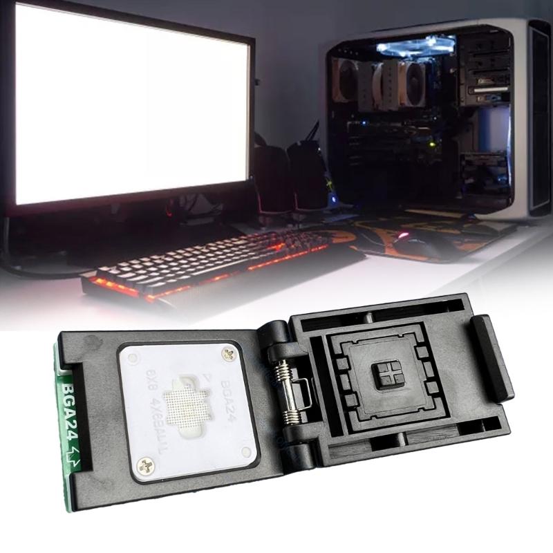 Адаптер BGA24 - DIP8 6X8 мм 2-в-1 для приставки, тестового программирования, гнездо