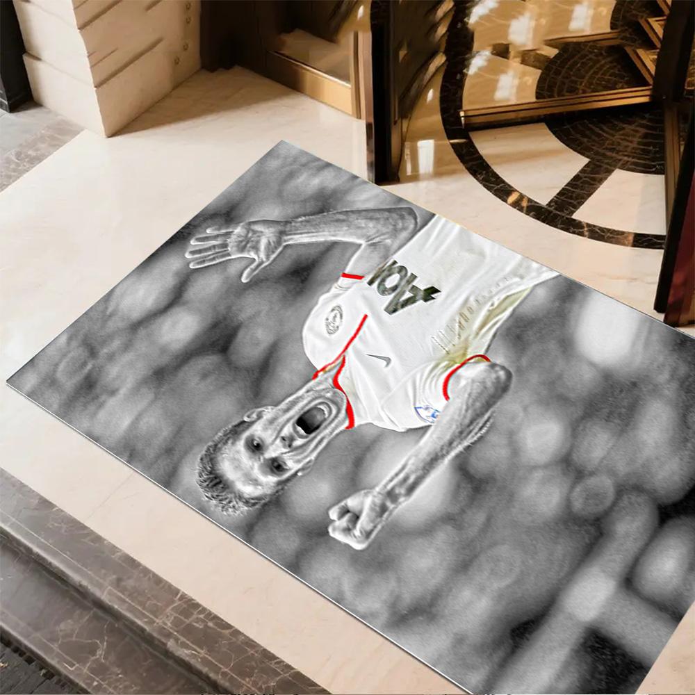Football Player Celebration Moment Area Rug Perfect for Game Room Bedrooms Kitchen Entryway Antislip Carpet Anime Office Decor